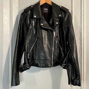 Zara Women’s Motorcycle Leather Jacket